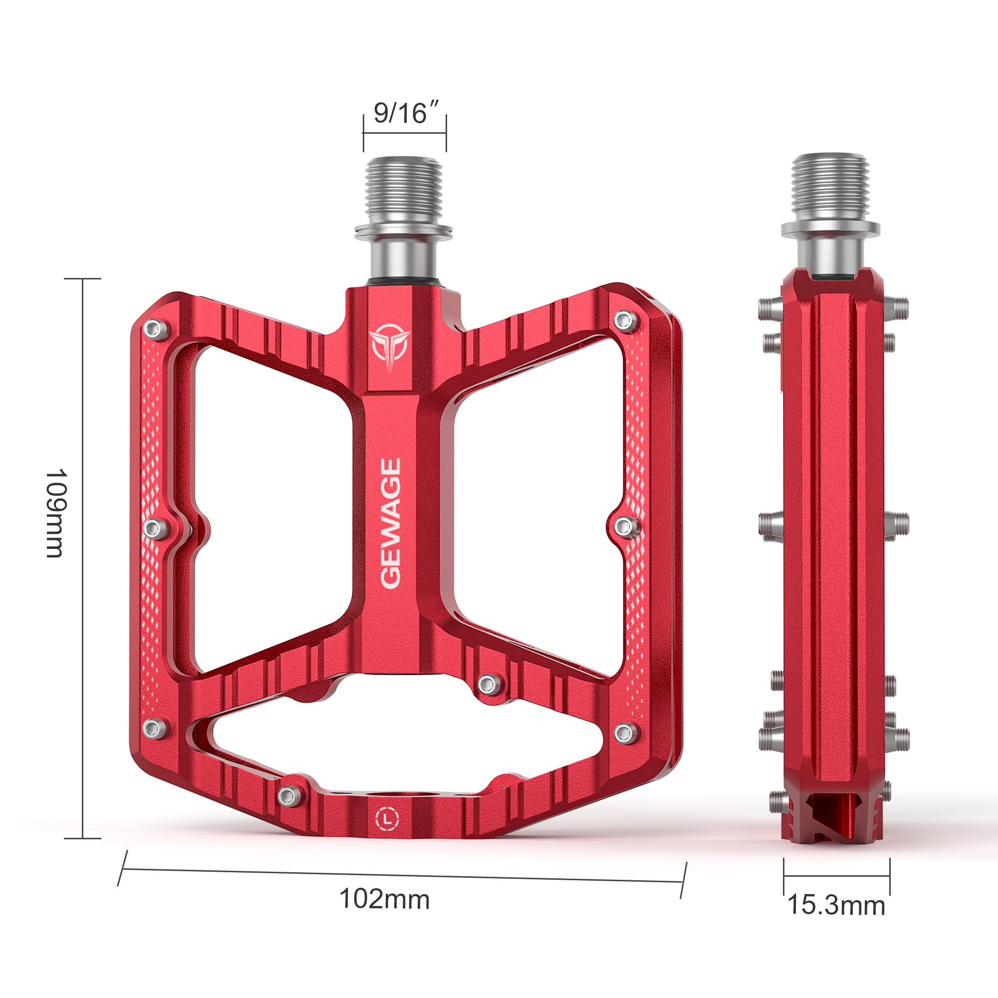 GEWAGE MTB Pedale Set -CNC Fahrradpedale aus Aluminium, Chromstahl Achse, Kugellager & Dichtsystem für Mountainbike, Gravel Bike, Trekking – Ideal für Downhill & Trail (Blau