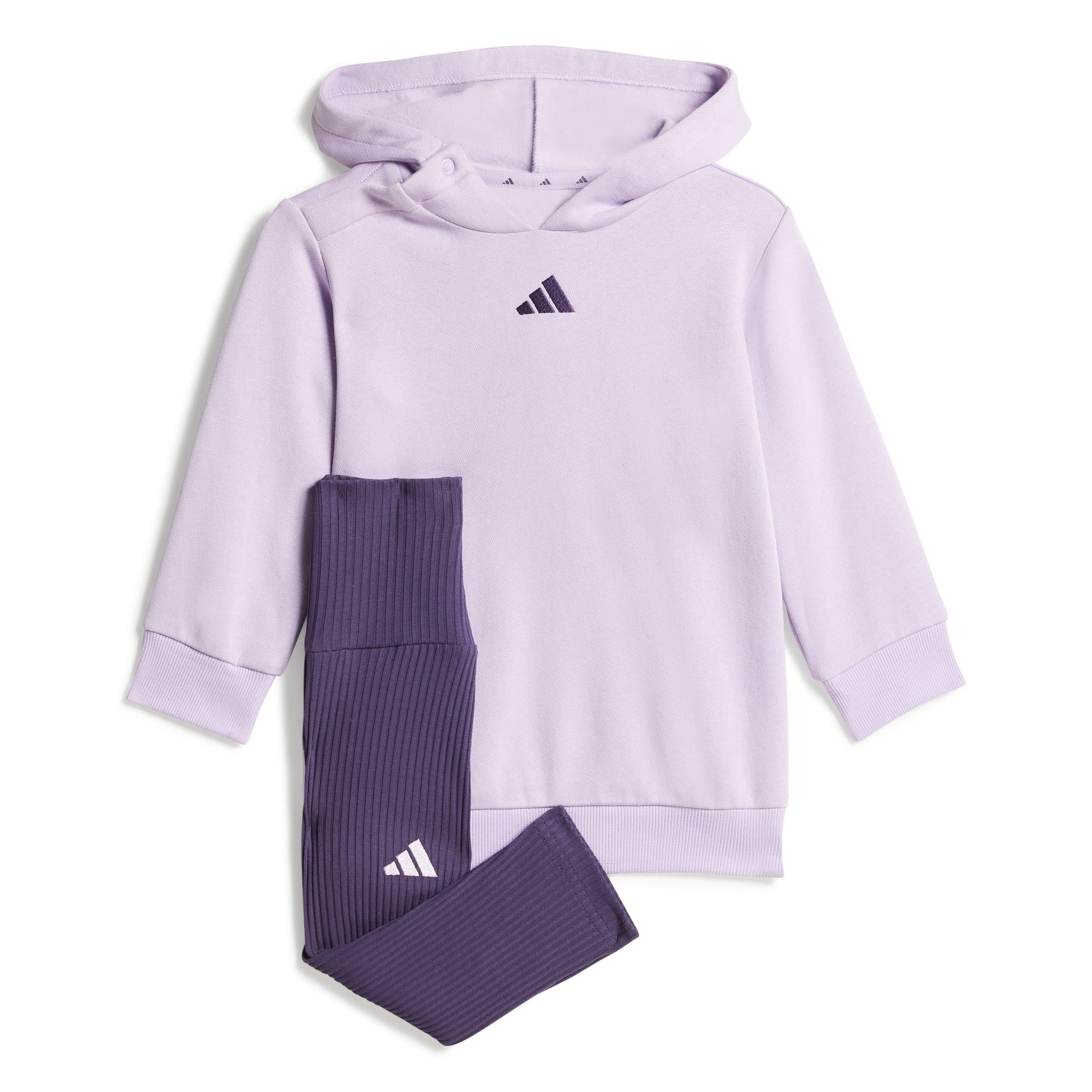 adidas Unisex - Bimbi 0-24 Little Girls Hooded Fleece Jogger Set