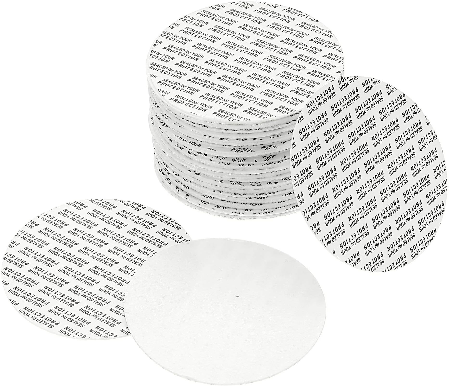 PATIKIL 76mm/2.99" Foam Lid Liner, 100 Pack PS Foam Resistant Tamper Pressure Sensitive Seal for Bottle Cap Liners Seals