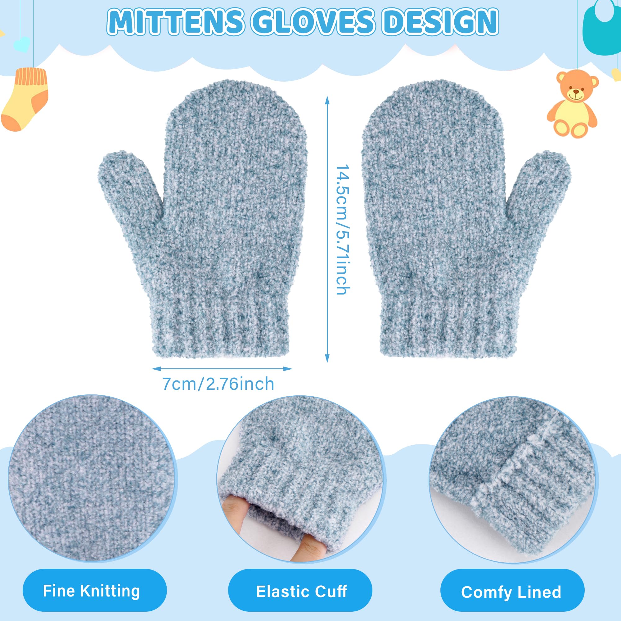 Bequemer Laden Enfants Hiver Bonnet Chaud Écharpe Cache Cou Gants Ensemble avec Pompon Doublé Polaire Cadeaux pour 2 3 4 5 6 Ans Fille Garcon Tout Petit