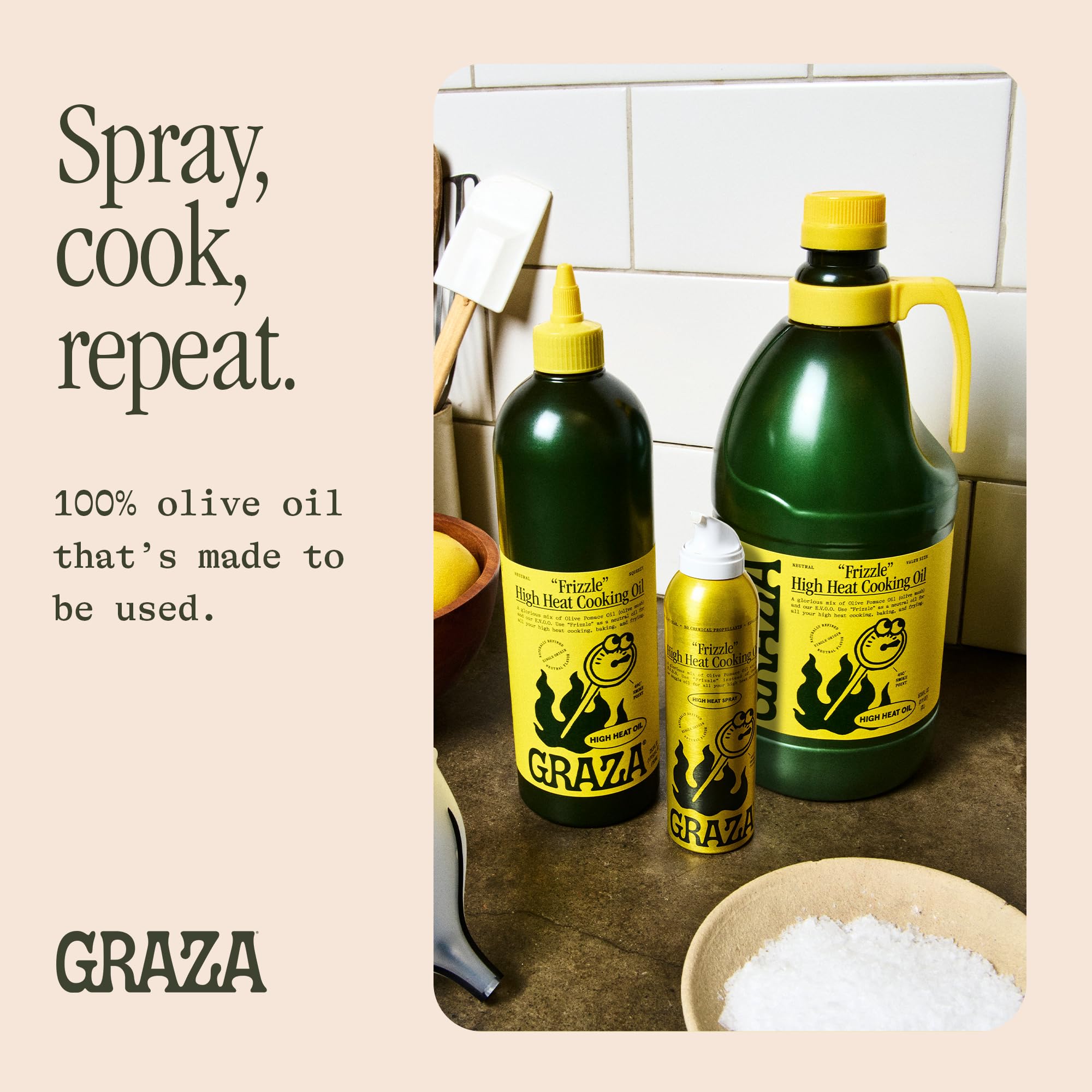 Amazon.com : Graza Frizzle High Heat Cooking Oil Spray - Cooking