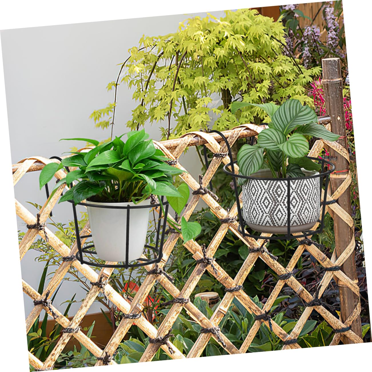 ibasenice 2 Set Supporti Per Fioriere Da Balcone Portavaso Sospeso E Facile Da Installare Adatto Per Vasi Per Ed Esterni 6 Pezzi * 2