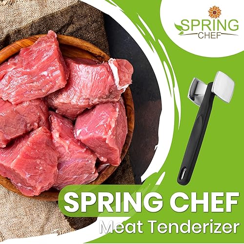 Miniatura 2 de Spring Chef Ablandador de carne de doble cara y raspador de banco de acero inoxidable con raspador de tazón de bono - Paquete de 2 productos - Negro