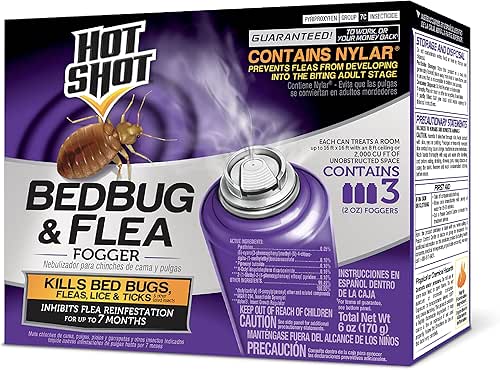 Hot Shot BedBug And Flea Fogger 3 Count-2 Ounce Cans,