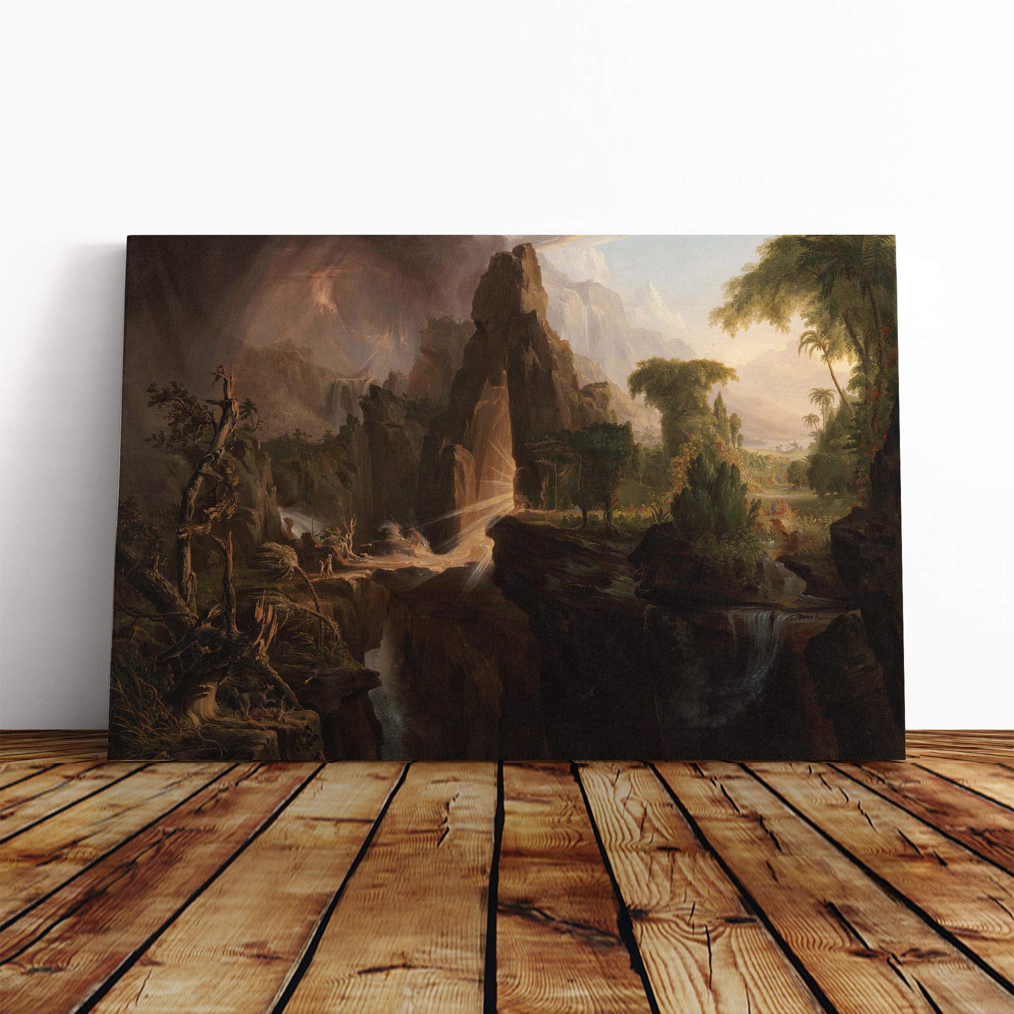 Thomas Cole Expulsion from The Garden of Eden Canvas Print | Gallery Wrapped 30mm Frame Wall Art | 24x16 inches | Ready to Hang | Modern Floral Picture | Living Room Bedroom Lounge Office