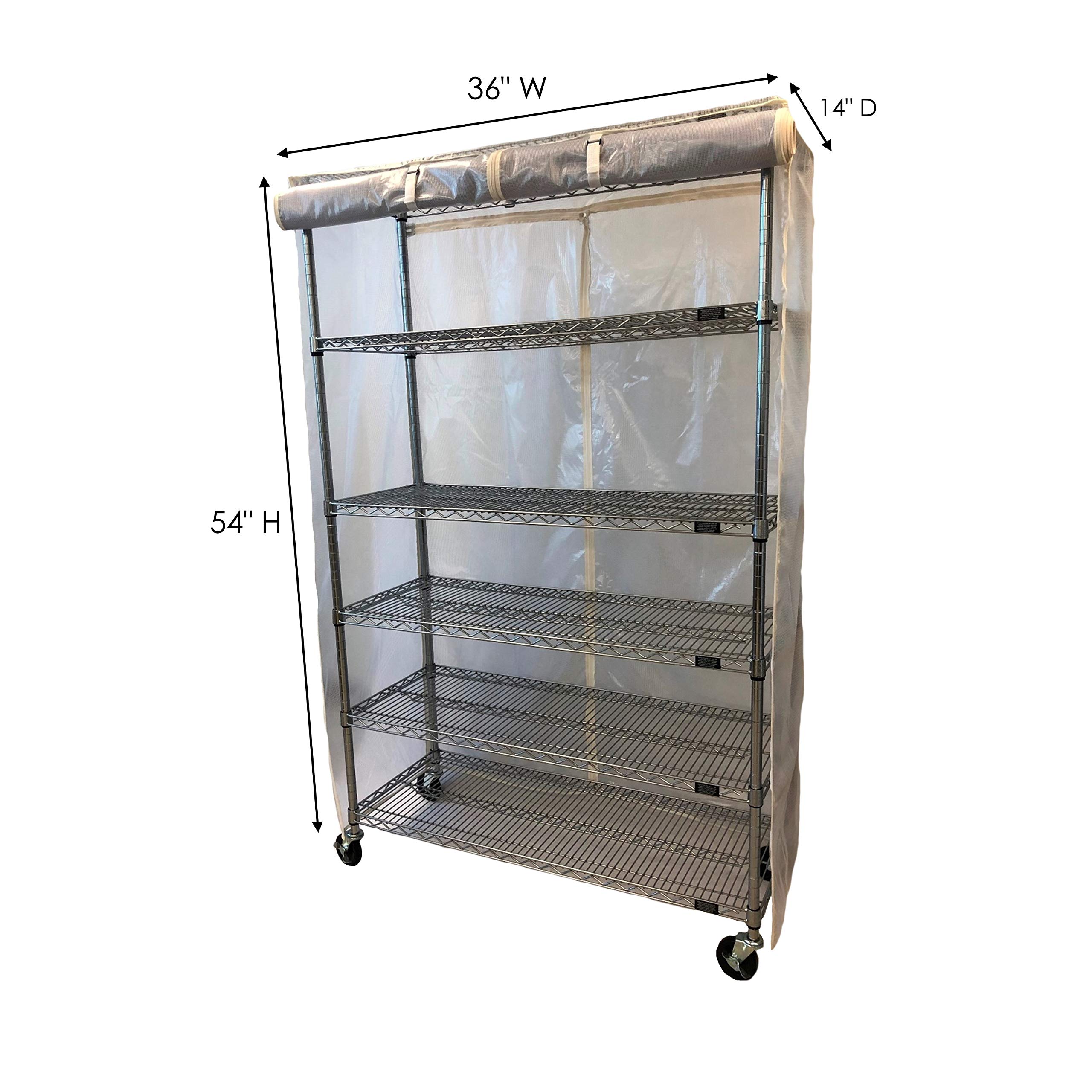 Formosa Covers | Reinforced Storage Shelving Unit Cover See Through Wire Mesh PVC, Our Toughest Material fits Racks 36