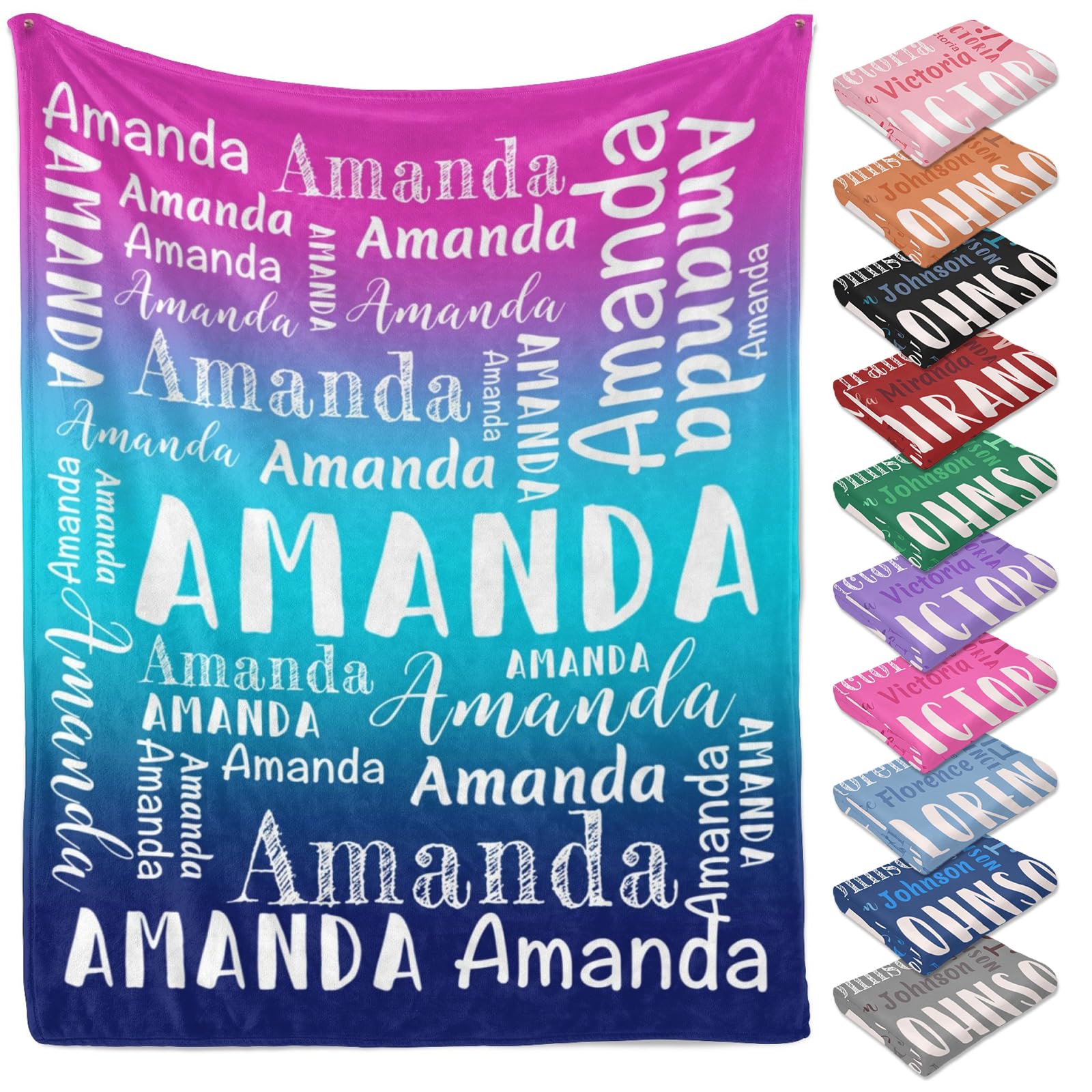 Custom Blanket Personalized Blankets and Throws Customized Blanket with Name for Baby Kids Adult Gifts for Christmas Birthday Valentines Day