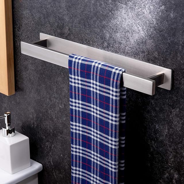 YIGII Towel Rail - Self Adhesive 40cm Towel Holder Stainless Steel Towel Rack for Bathroom Kitchen