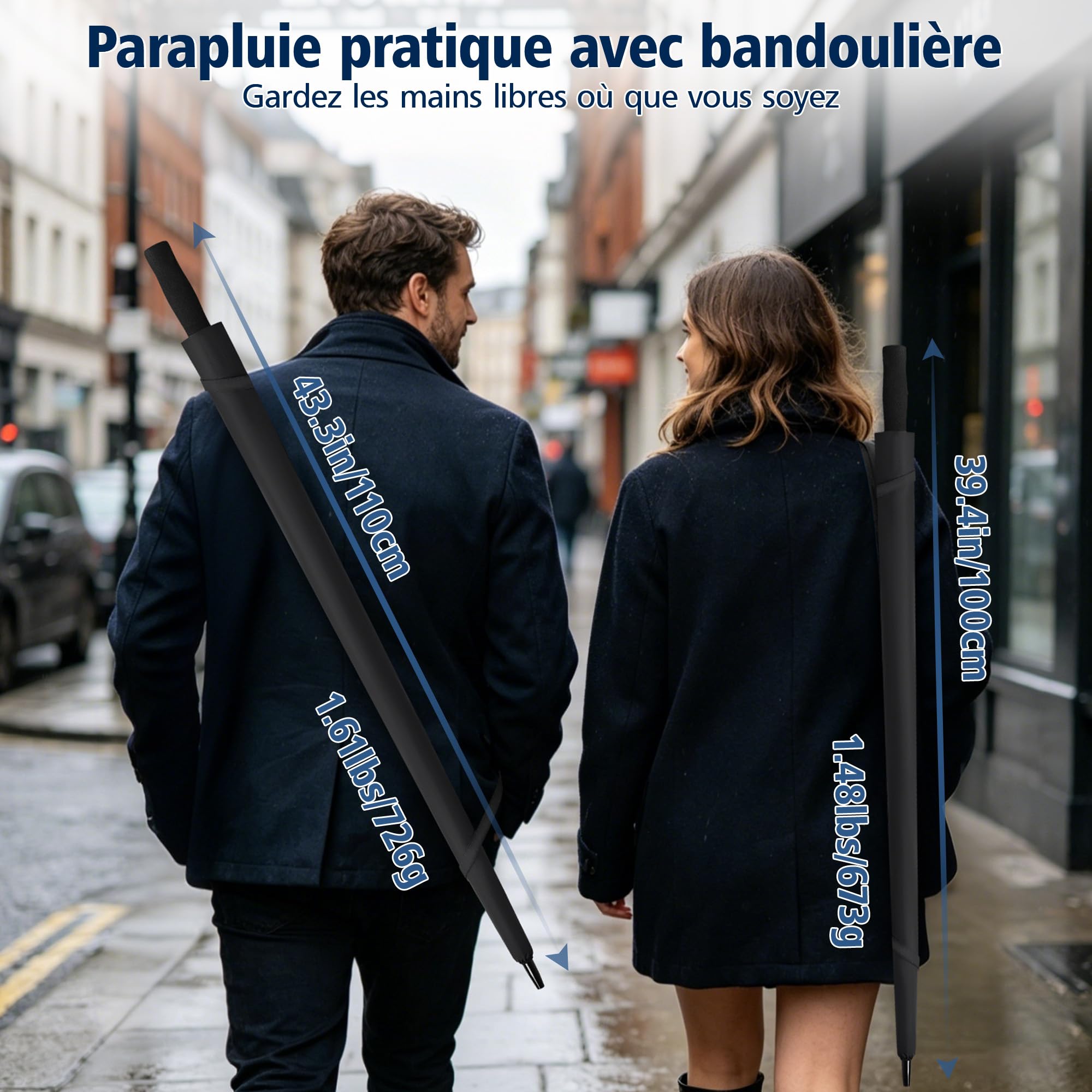 ZOMAKE Parapluie De Golf 62/68 Inch - XL/XXL Parapluie Golf Grande Taille Tempete Résistant,Extra Large vent Umbrella Golf Double Canopée Pour Homme Femme