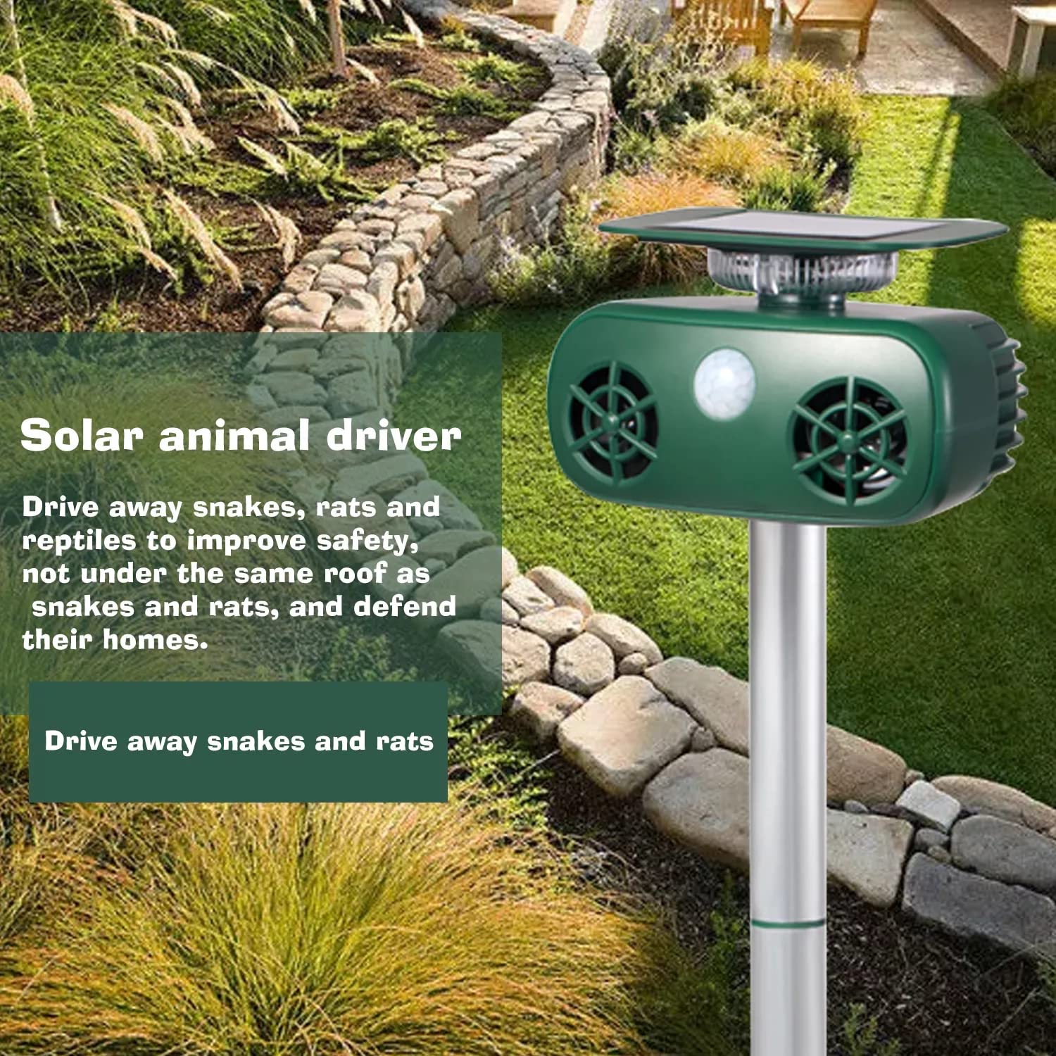 Repellente a ultrasuoni per gatti, uccellini, USB, impermeabile, per animali domestici, con sensore di movimento, flash, repellente per giardino, cortile, cortile