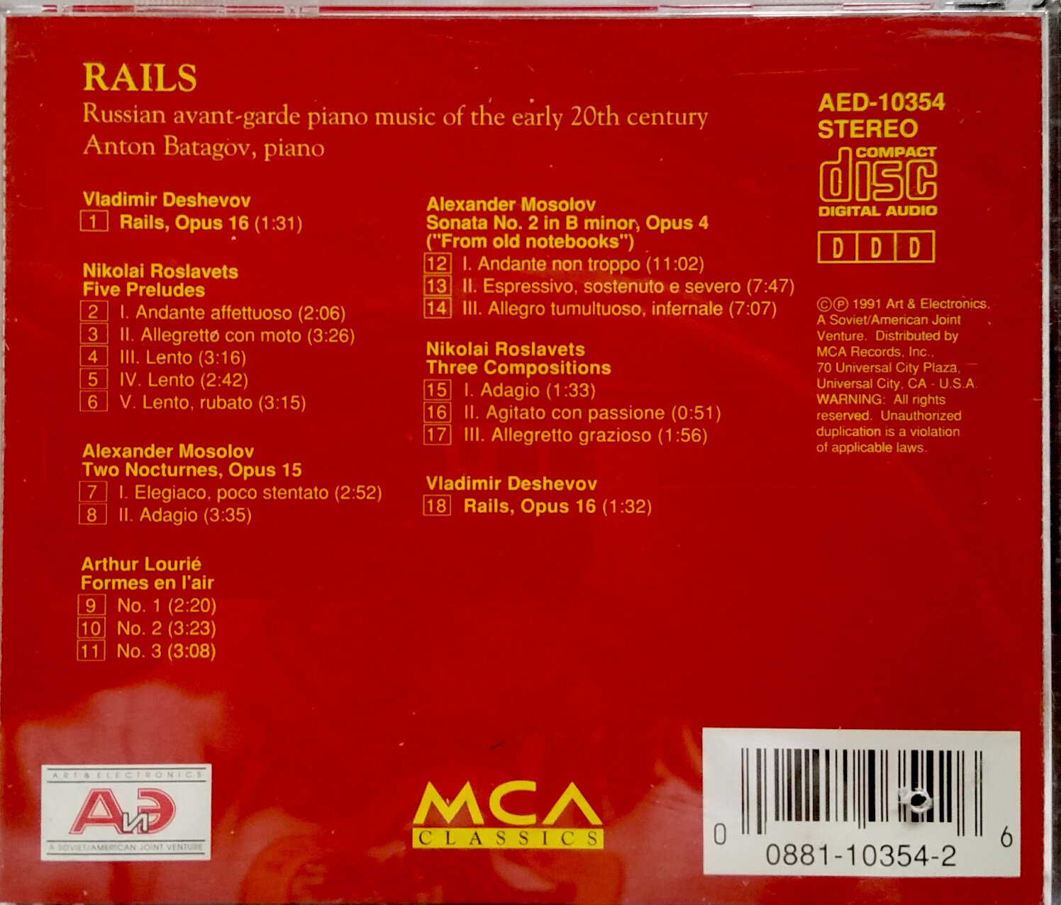 Russian Avant-Garde Piano Music