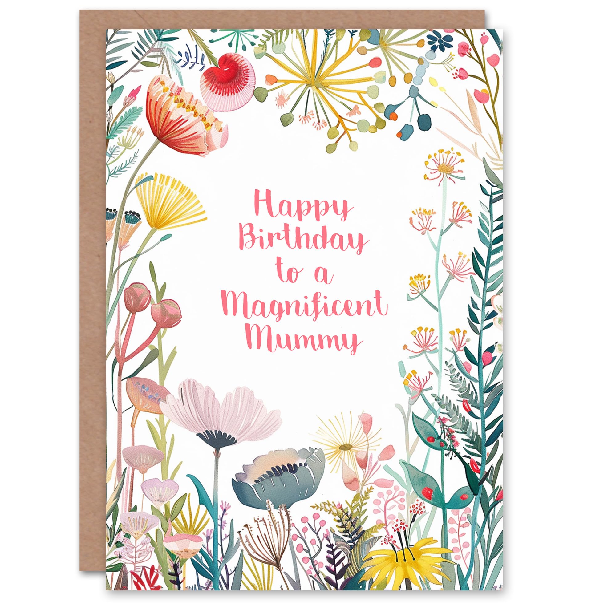 Artery8 Women's Birthday Card Wildflower Meadow Pink