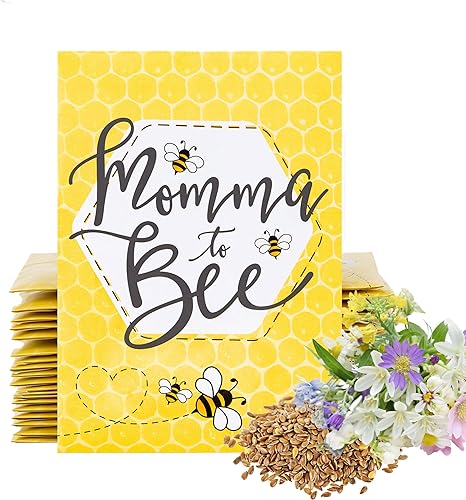 American Meadows Paquetes de semillas de flores silvestres "Mom to Bee" para fiestas de baby shower (paquete de 20)  Paquete de semillas de flores