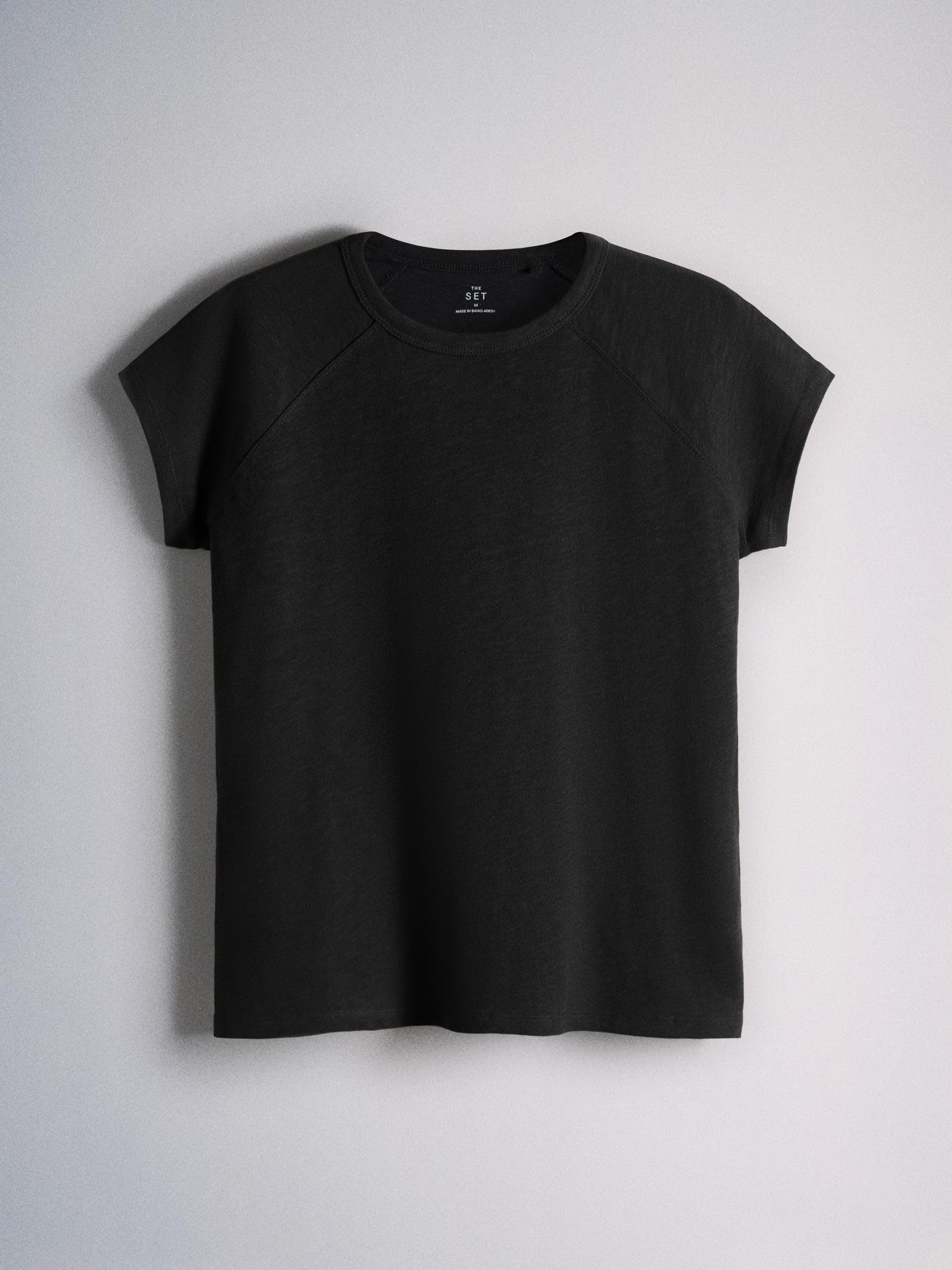 THE SET Femme T-Shirt à Manches Raglan, Lot de 5 | Coupe standard, 100 % coton