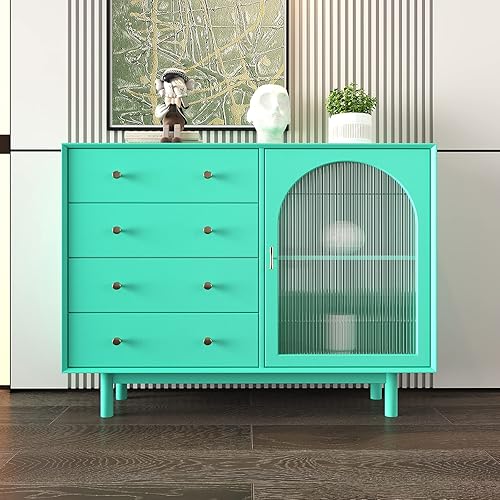 Miniatura 4 de VEELIKE Papel tapiz verde Tiffany de 15.7 x 118 pulgadas, despegar y pegar, papel de contacto verde llamativo extraíble para paredes, armarios,