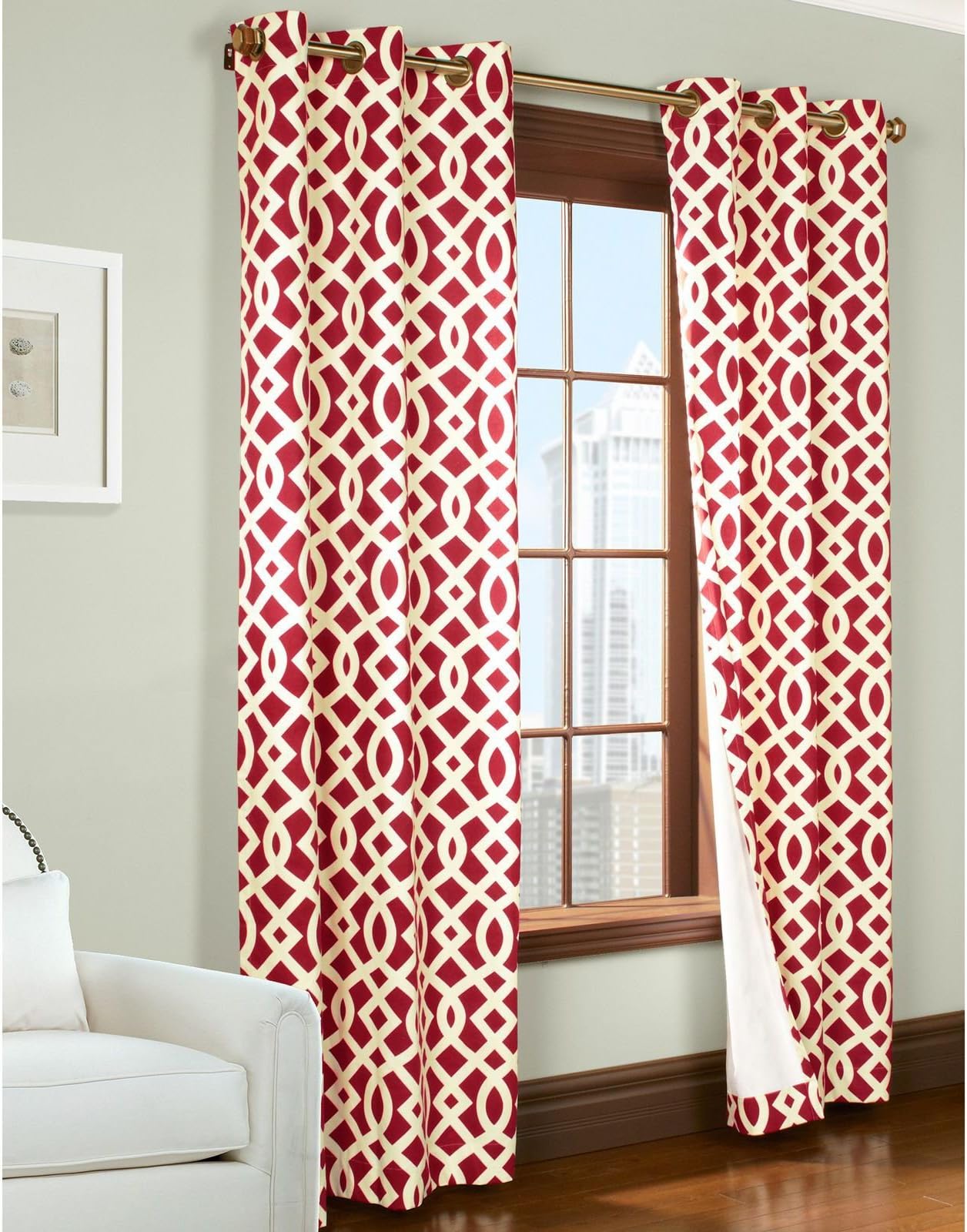 Thermalogic 70920-188-8063-802 Trellis Printed Cotton Grommet Panels