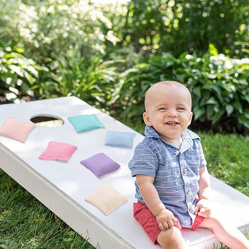 Miniatura 5 de Jenaai 48 Pcs Nylon Bean Bags Colorful Bean Bag, 2.6" x 2.6" Tossing Cornhole Bags