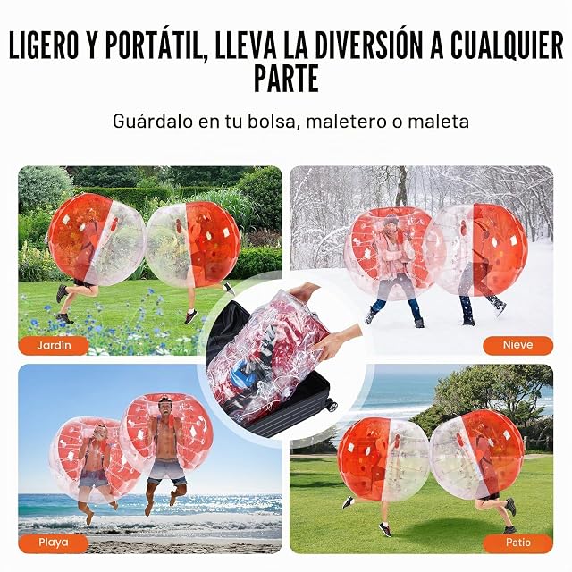 Foto 7 de 8 de VEVOR Paquete de 1 pelota inflable de 1,5 m, bolas de sumo zorb para adolescentes y adultos