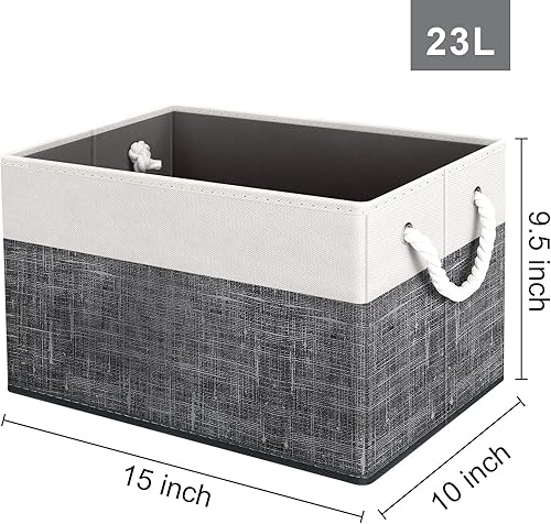 Vista 59 de Fab totes Contenedores de almacenamiento [paquete de 3], cestas de almacenamiento plegables para organizar juguetes, libros, estantes, armario, caja