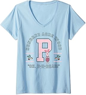 Camiseta de mujer Disney Winnie The Pooh Piglet Hundred Acre Wood Oh D-Dear con cuello en V