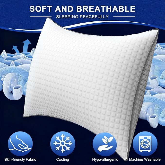 Set 2 Almohadas Queen Relleno Alternativo a Pluma Suave miniatura 5