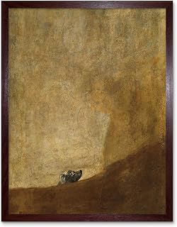 Goya Dog Painting Art Print Framed Poster Wall Decor 12x16 inch