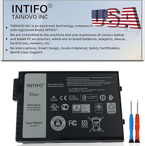 51Wh 7WNW1 - Batería para portátil compatible con Dell Latitude 5420 5424 7424 Rugged Extreme Series Notebook 0GK3D3 GK3D3 0DMF8C DMF8C 06NNCF 6NNCF