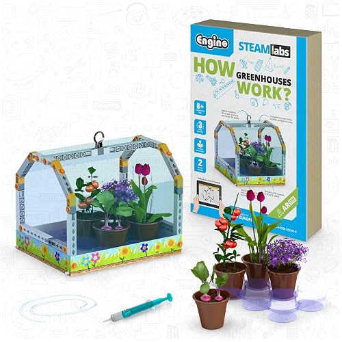 Engino - Jouets Steam Labs - Comment fonctionnent Les serres ?, Kits scientifiques éducatifs pour Enfants…
