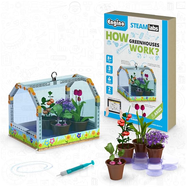 Engino - Jouets Steam Labs - Comment fonctionnent Les serres ?, Kits scientifiques éducatifs pour Enfants…
