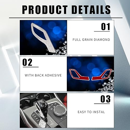 Miniatura 6 de CONGCONG Funda interior para caja de cambios de BMW, accesorio de cristal brillante, compatible con BMW 330 i 2020-2022X3 2021-2022430 2021-2022X4