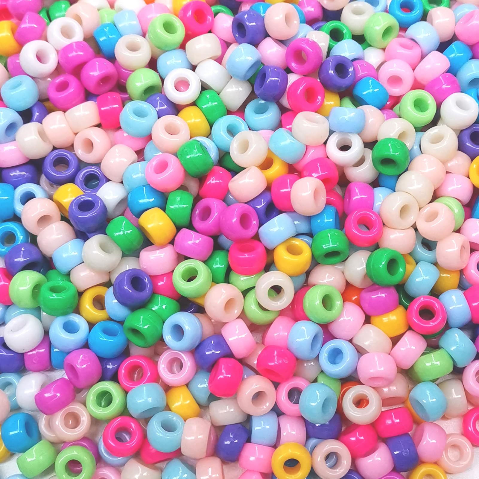 Gocelyn 2000pcs 6x9mm Pony Beads Bulk Mixed Macaron Color - Image 2