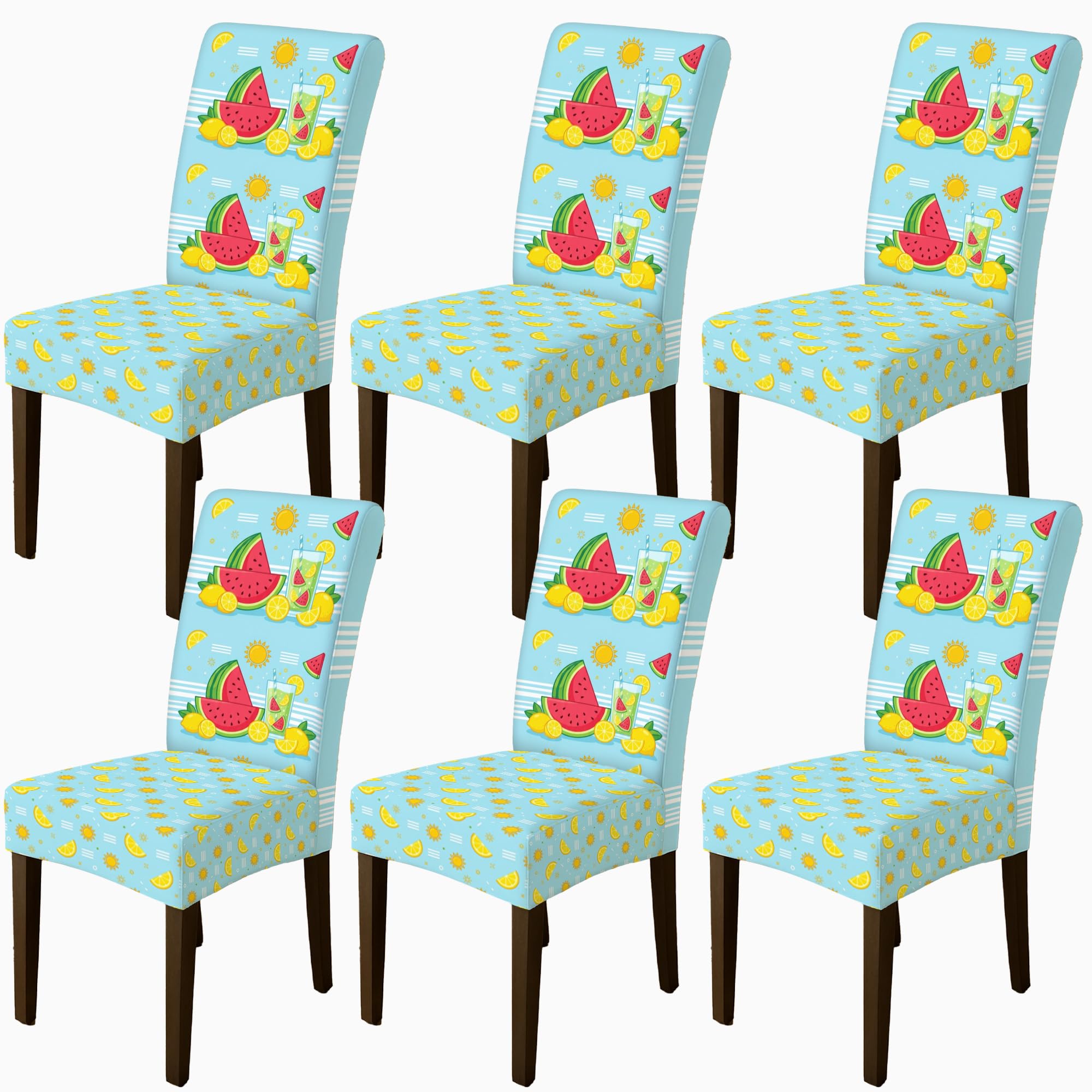 Lot de 6 housses de chaise élasthanne pour salle à manger et cuisine de maison