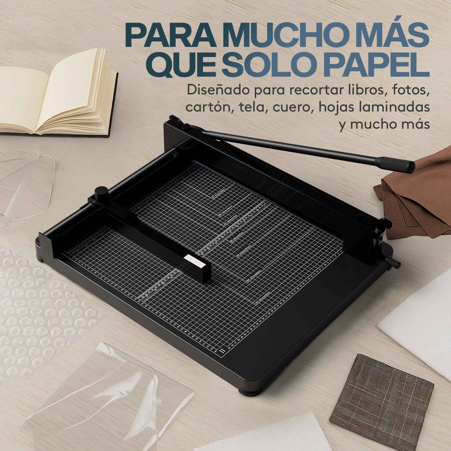Guillotina de Papel A3 ACROPAQ Profesional, Corta hasta 400 Hojas, Base de Acero Pesado, Cierre de Seguridad
