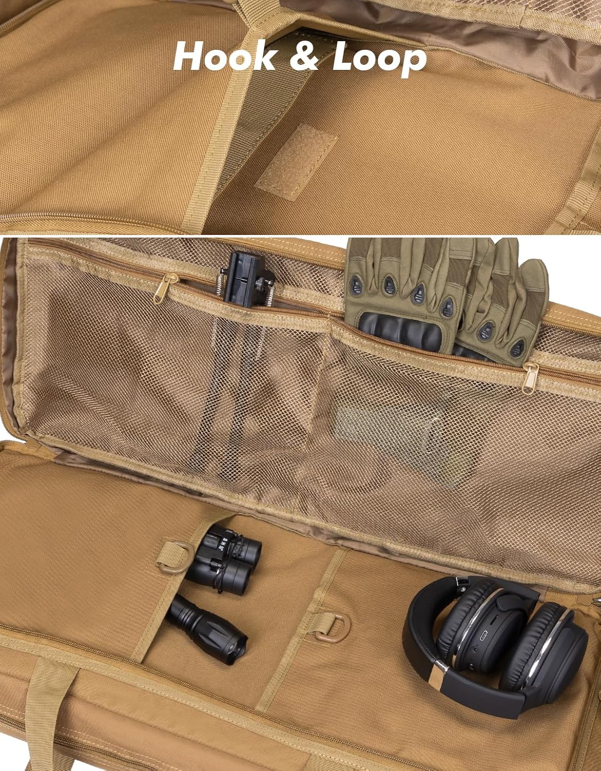 32 inch Soft Rifle Case Rifle Bag, Double Gun Case for Hunting Shooting, Long Gun Carry Bag with Lockable Zipper Laser-Cut Design