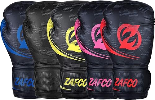 Miniatura 4 de Zafco - Guantes de boxeo para hombres y mujeres, guantes de boxeo para entrenamiento profesional, guantes de boxeo MMA Muay Thai Sparring Kickboxing