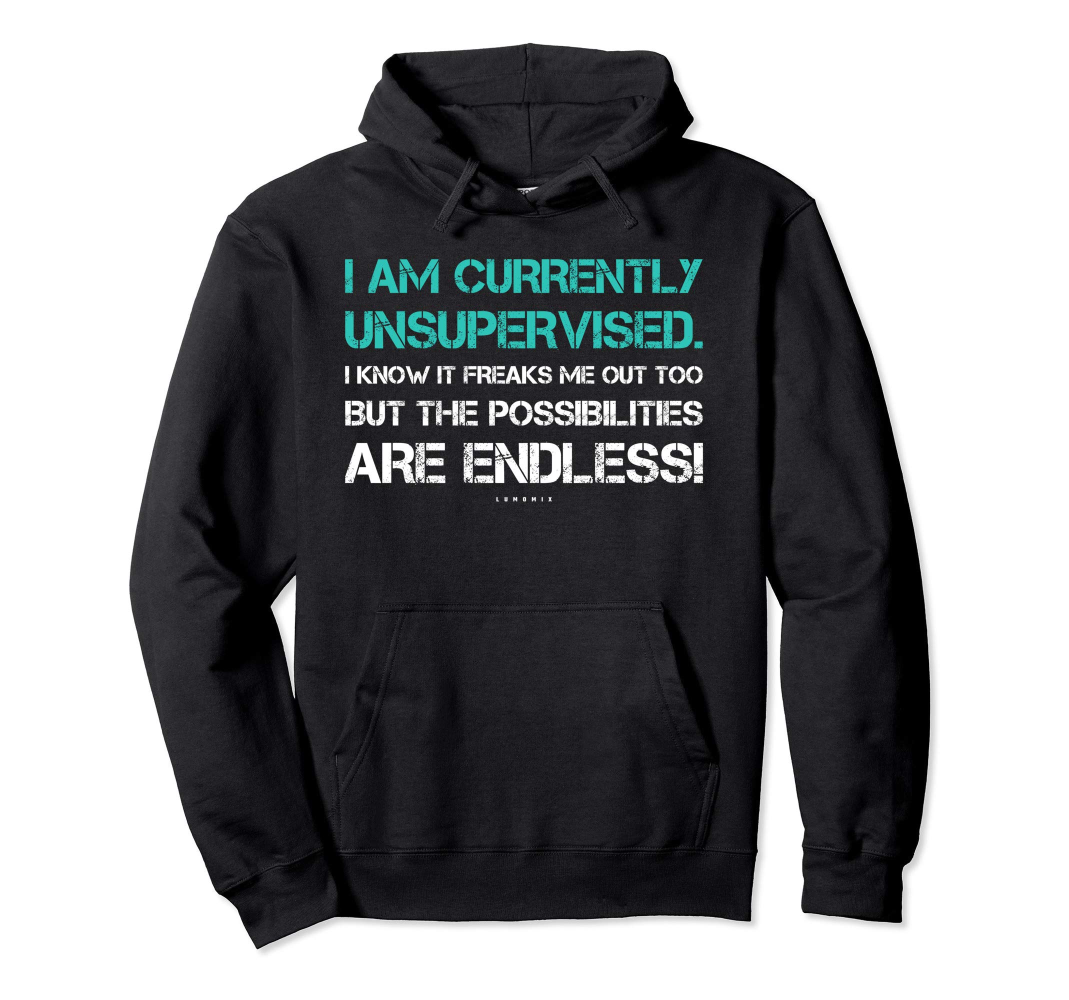 LUMOMIXI Am Currently Unsupervised Hoodie - Funny Sarcastic Hoodies Pullover HoodieOEKO-TEX STANDARD 100