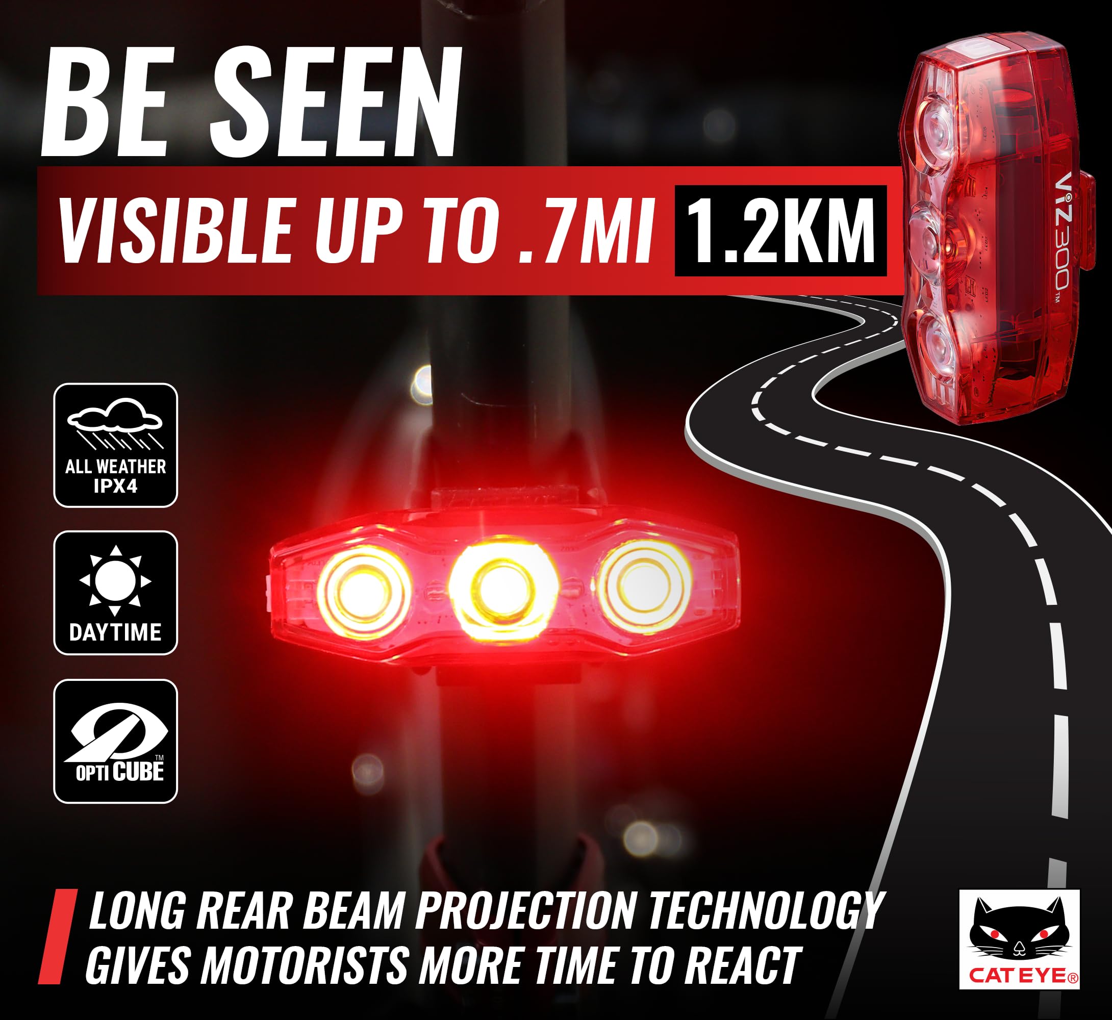 CATEYE – ViZ Lampe de sécurité diurne Rechargeable par USB