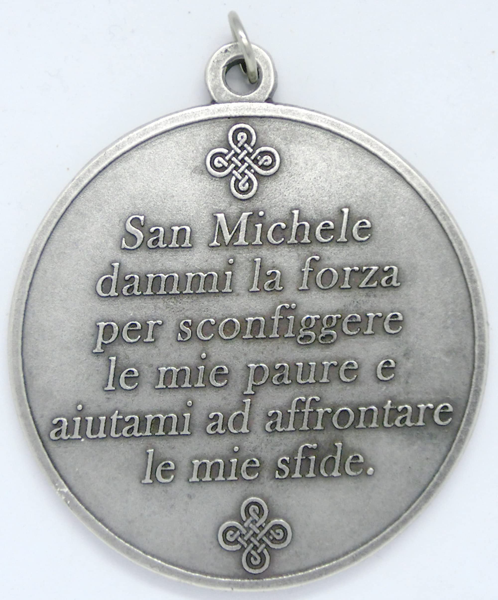 Generico 60.1069.30 médaillon médaille Saint Michel 7 cm rétro prière avec anneau suspendu argent