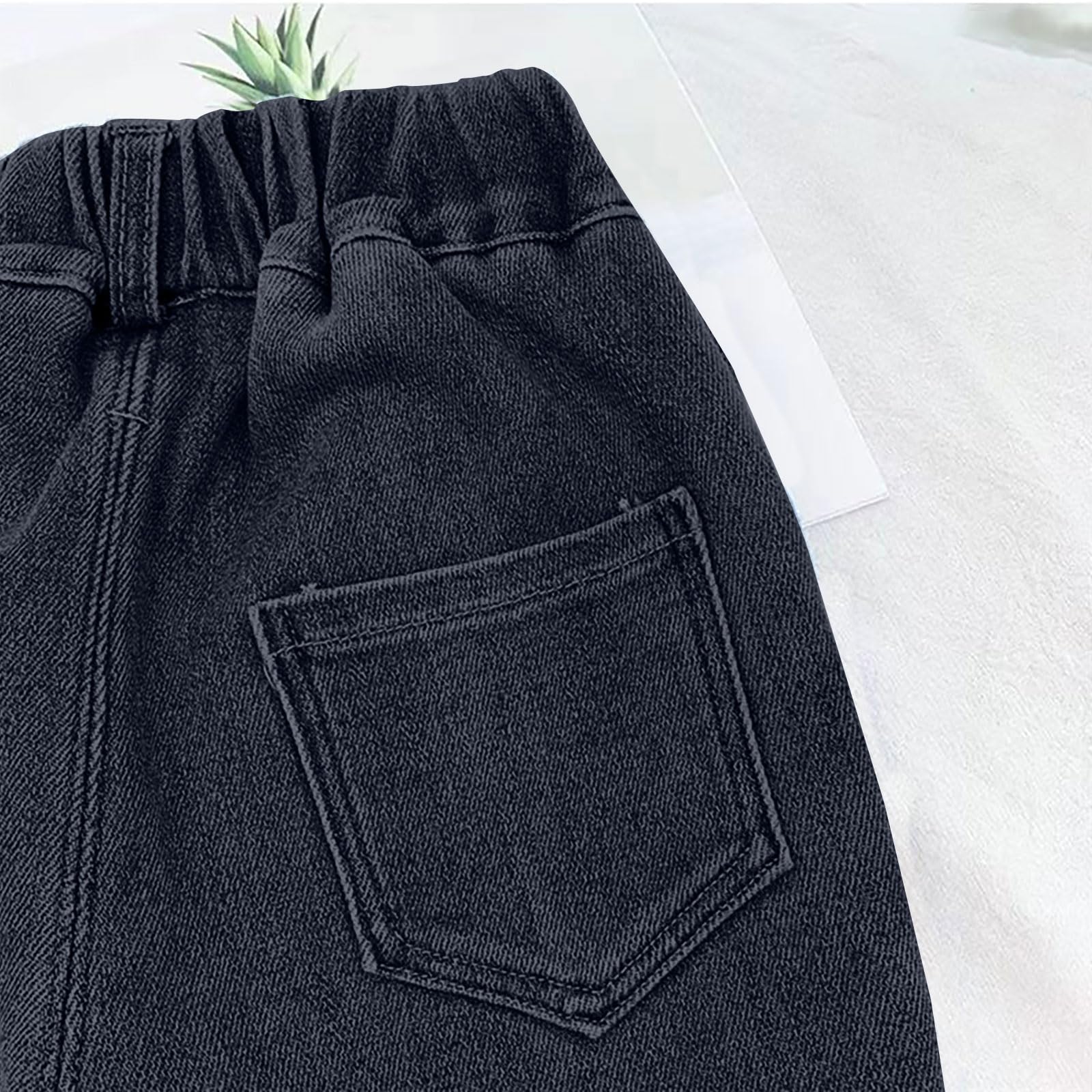 Jeans en polaire pour enfants filles - Pantalon baggy en denim - Taille élastique - Style vintage - Pour bébé de 0 à 7 ans