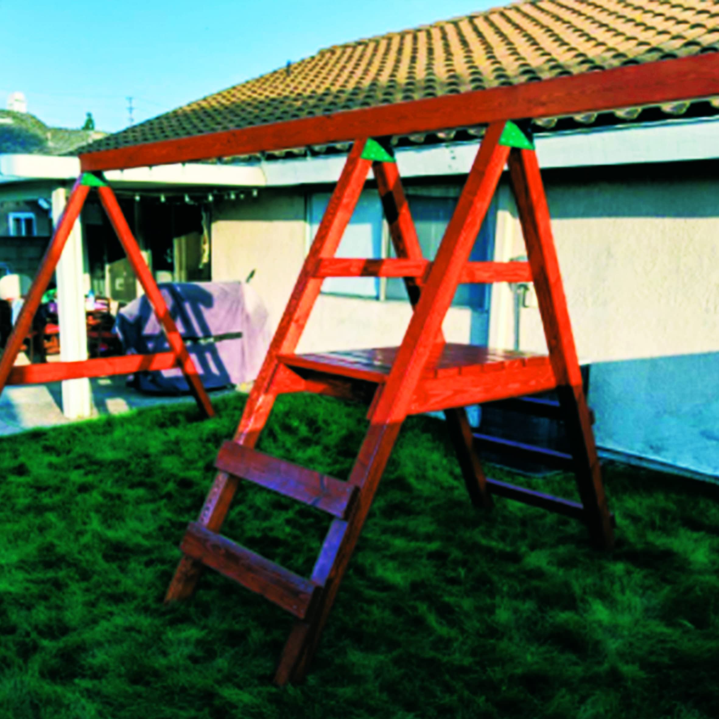 EZ Frame Wooden Swing Accessories, A-Frame Bracket for Swing Set Swing Beam, Swing Fitting, High Strength Support, Green, 4Pcs - Image 4