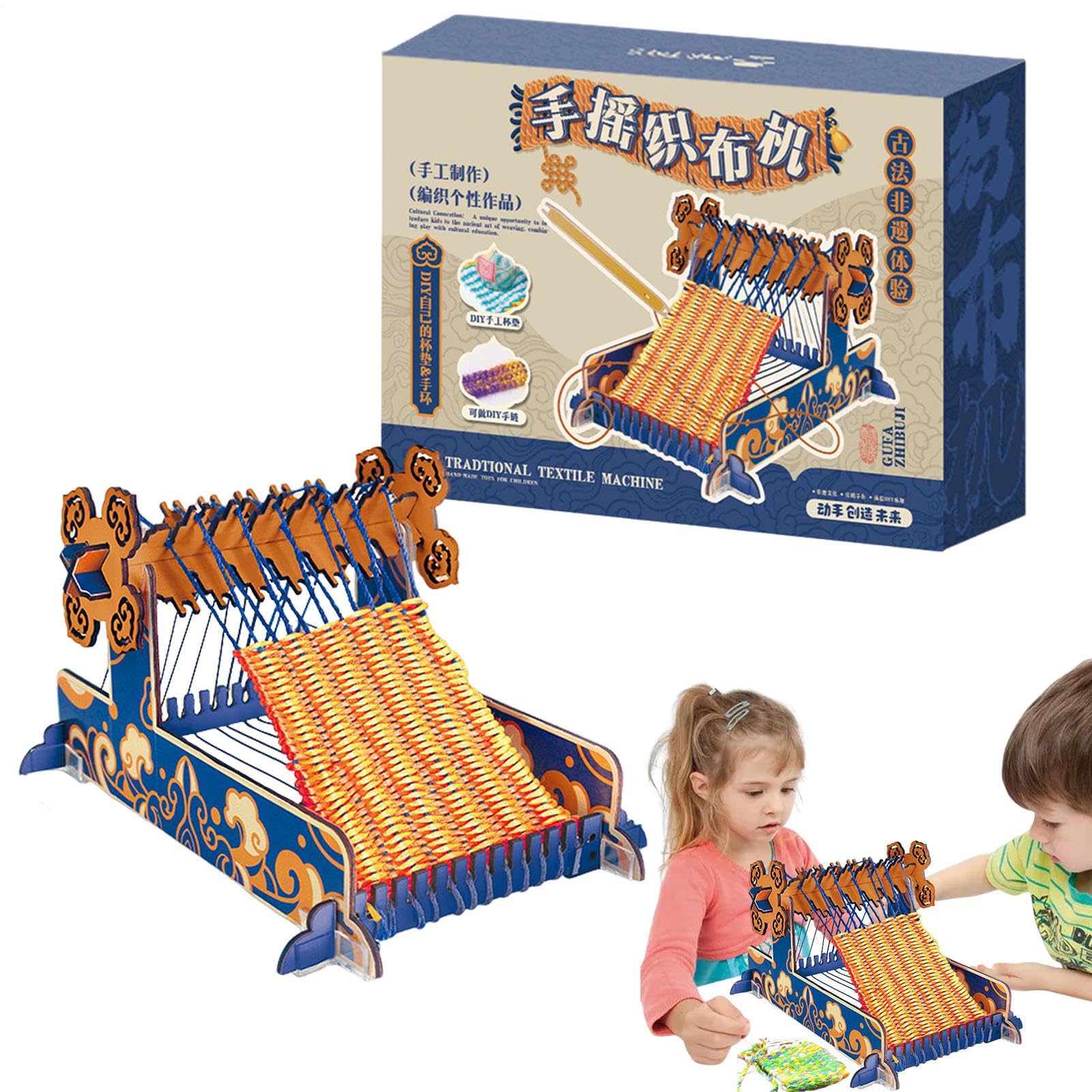 Cushangty Kit Tessitura per Bambini Set Creativo con Telaietto per Ragazze | Materiali Artistici Educativi per Realizzare Sciarpe per Animali Sottobicchieri Borse per Telefoni Portabicchieri