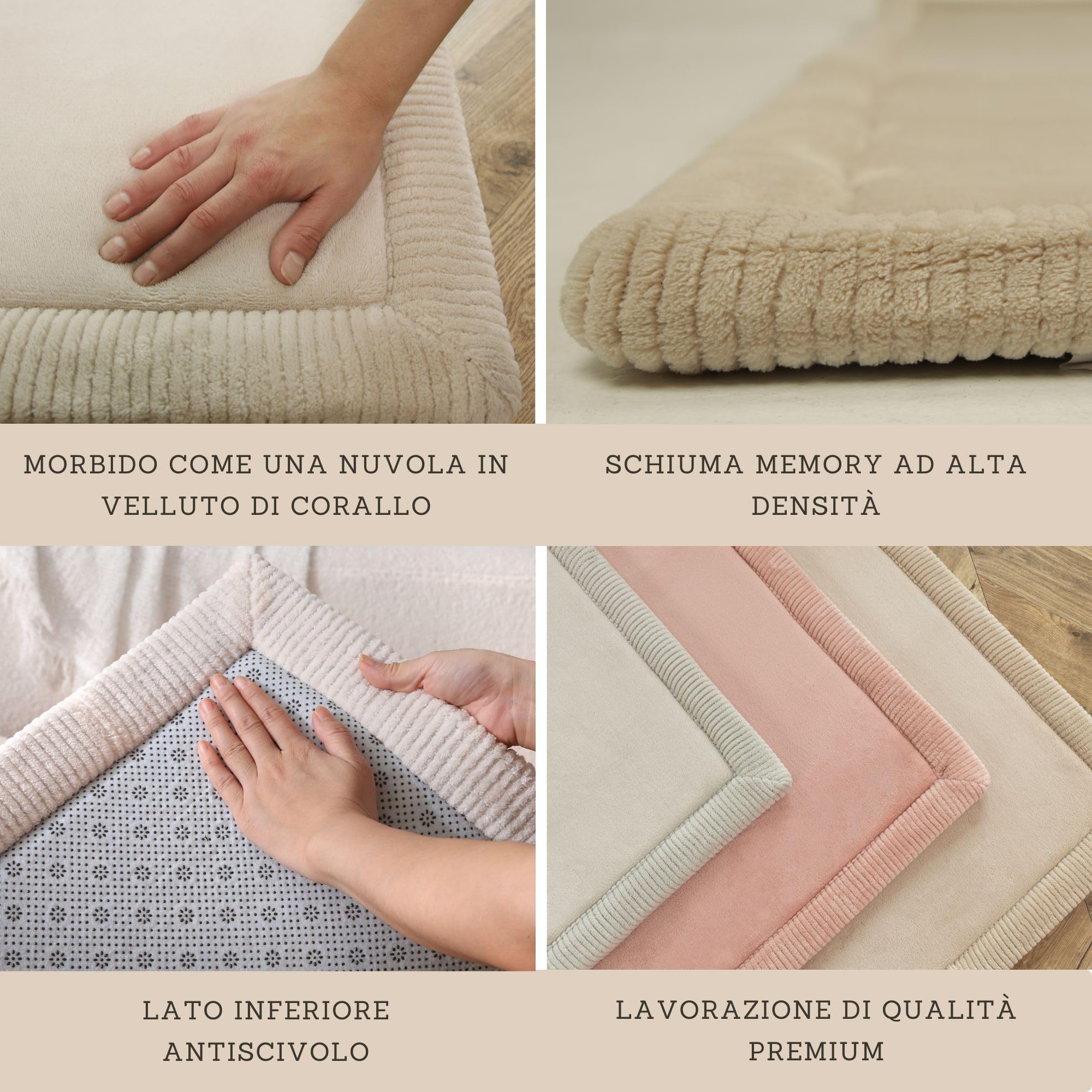 Tappeto Neonato 170x120x2,5cm, Beige – Tappeto Morbido Bambini con Memory Foam – Tappeto per Gattonare Neonato Antiscivolo – Tappeto Bambini, Tatami, Tappeto Gioco Neonato