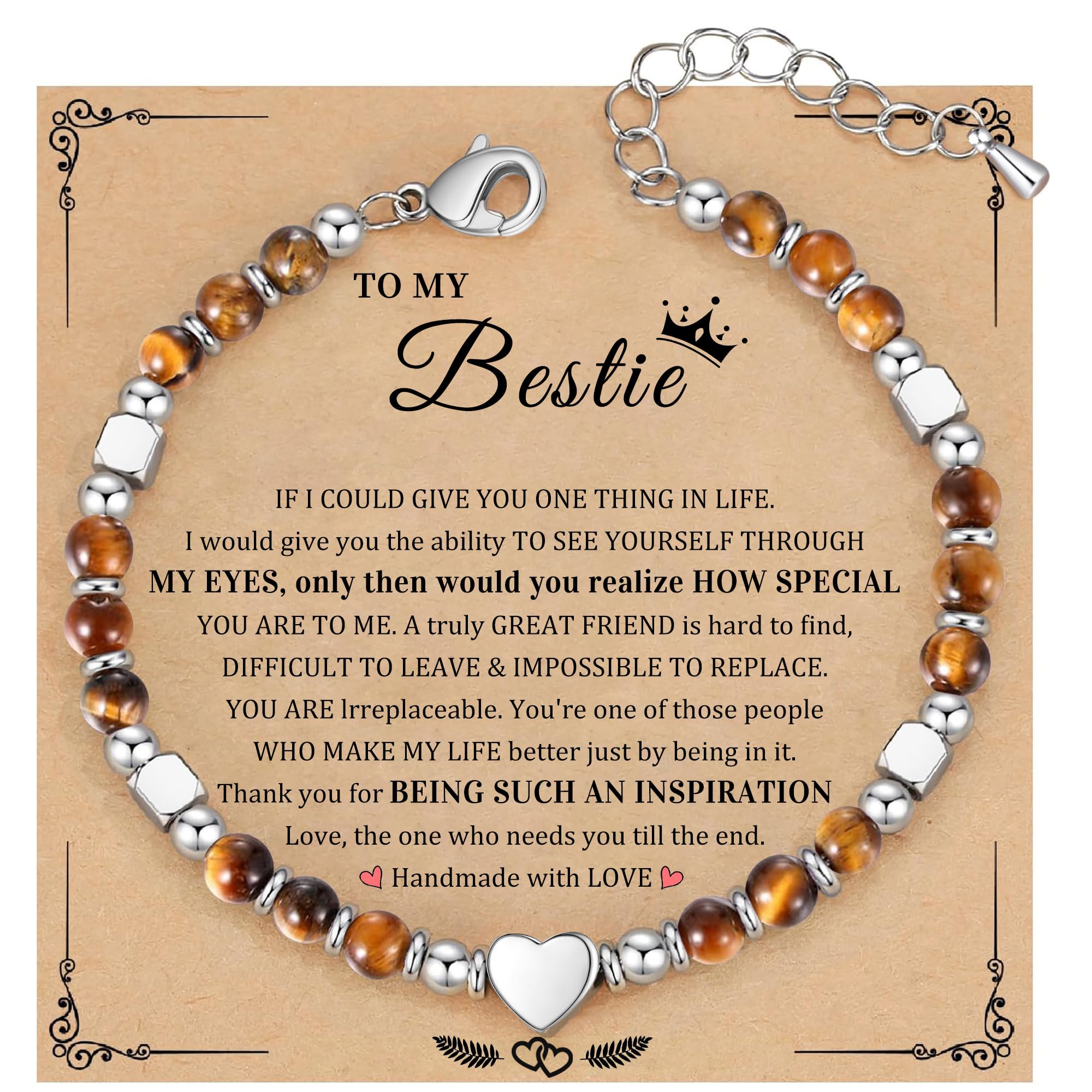 Best Friend Bracelet Gifts for Women Sister Bestie, Christmas Gift for Teens Mom Daughter Granddaughter Birthday Gift for Her Stocking Stuffers