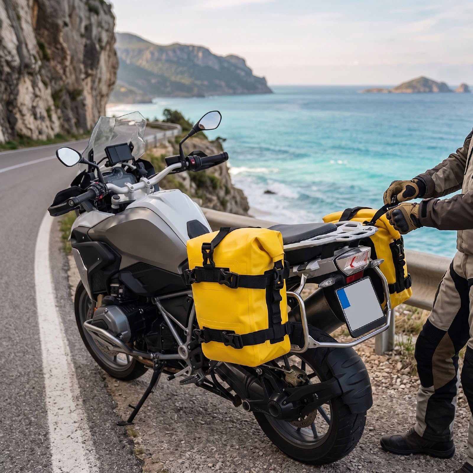 Wodoodporna Torba Motocyklowa na ę 8L TPU do Przechowywania (YELLOW)