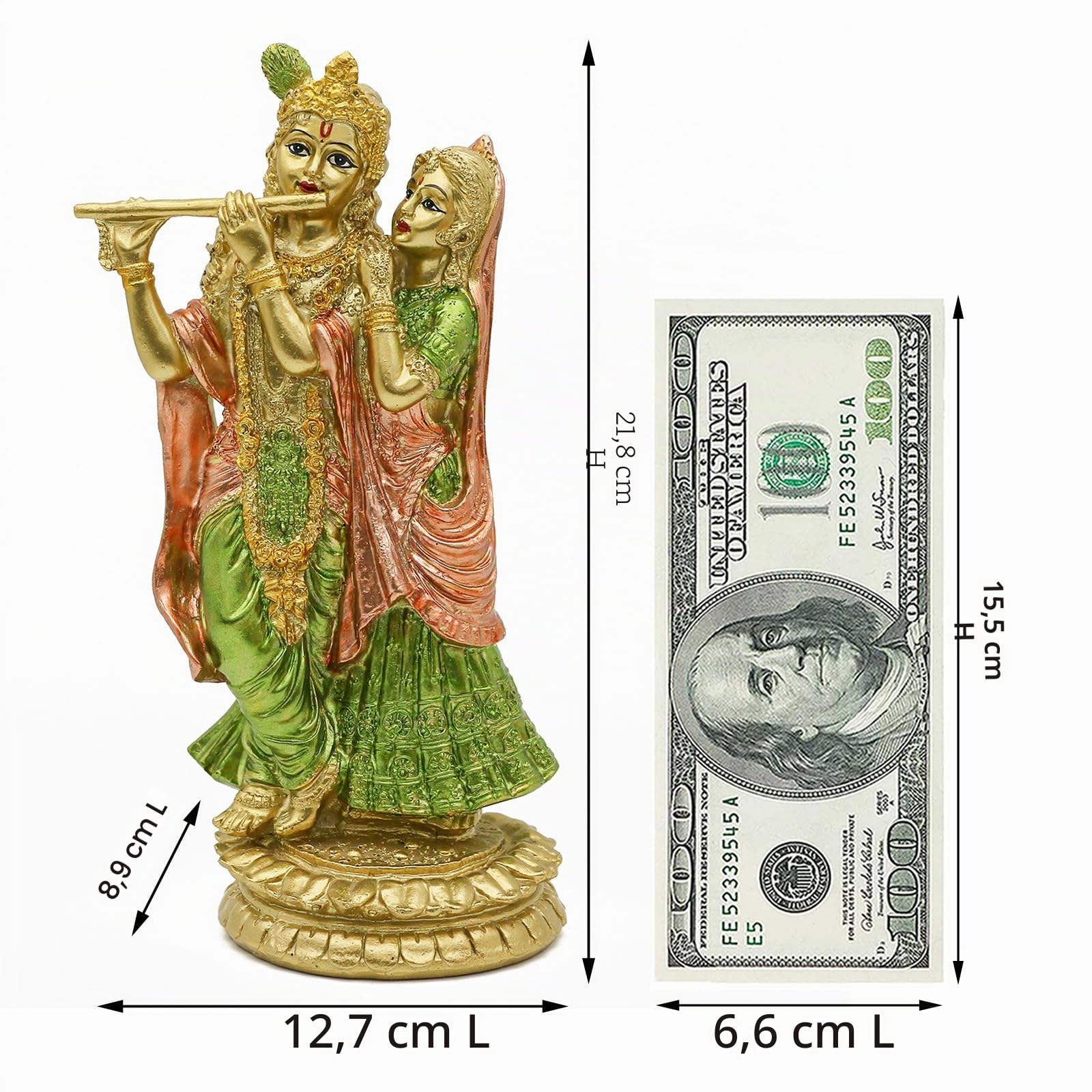 alikiki - Statue hindoue Radha Krishna - Dieu Indien et déesse - Sculpture Murti Pooja - Bouddha Hindouisme - Maison Puja Temple Mandir