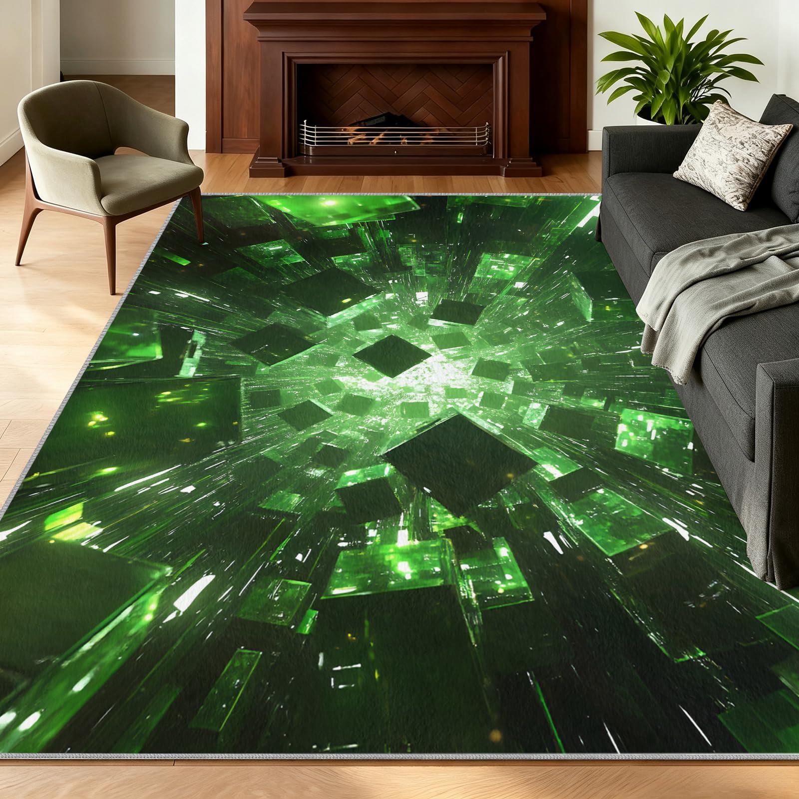 Cyberpunk Alfombra 120x180cm, 3D Sci-Fi Alfombras for Living Room