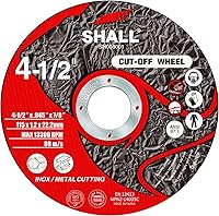 Vista 8 de SHALL Paquete de 50 ruedas de corte de 4 1/2 x 7/8 pulgadas, rueda de corte con bolsa para amoladora angular, disco de corte rápido de metal y acero