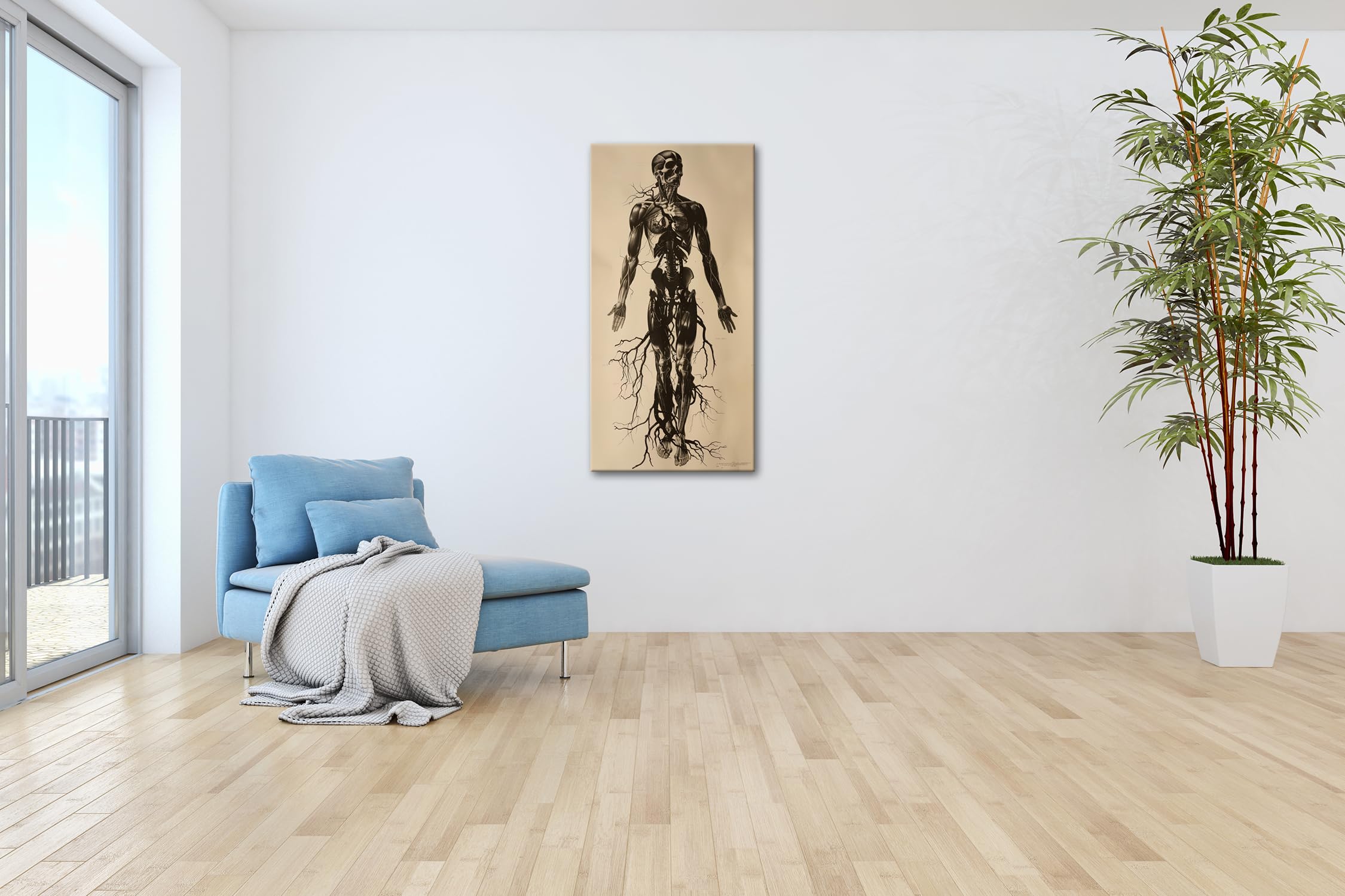 Leinwandbild Anatomische Eleganz in düsteren Linien Panorama 120x60cm XXL Kunstdruck Bild auf Keilrahmen/Wandbild/Wohnzimmer Dekoration