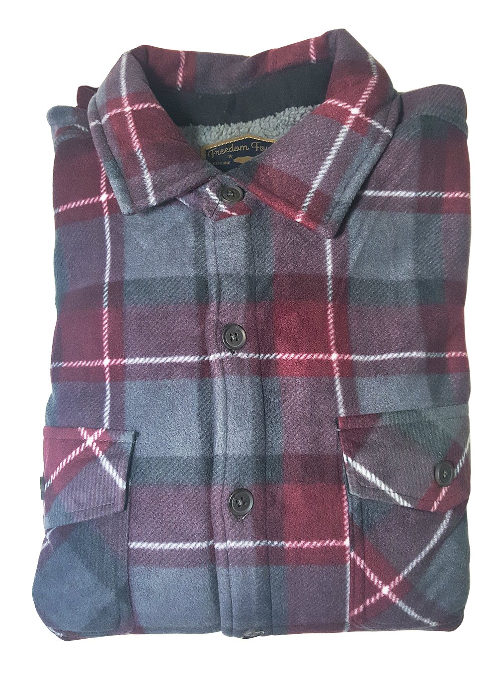 Freedom Foundry Men's Super Plush Shirt (Burgandy/Grey/White, M)