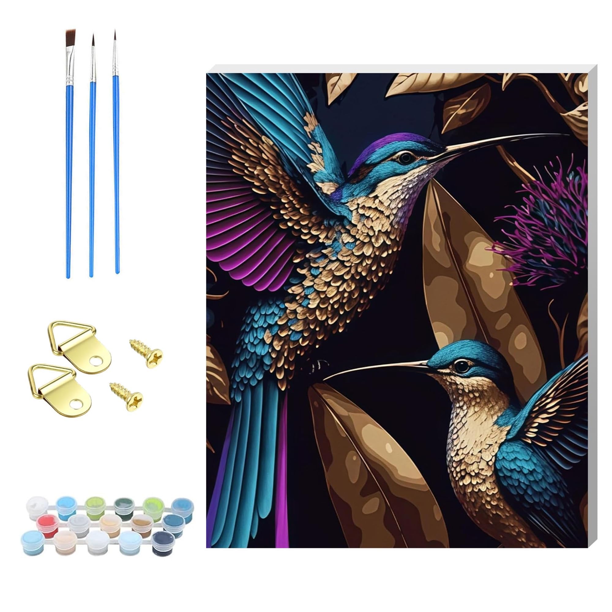 Dsfefv Bird Wooden Framed Paint By Number For Adults,Diy Painting Kits For Adult,Color By Numbers Acrylic,Paint By Number Canvas Crafts Watercolor For Beginner Home Decor (Bird)